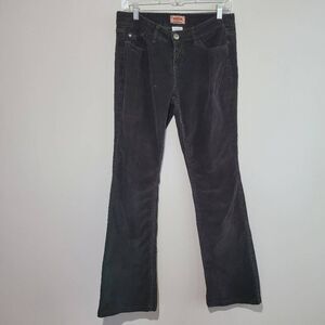 Vintage Y2K black corduroy flared jeans bootcut bedazzled back‎ pockets low rise
